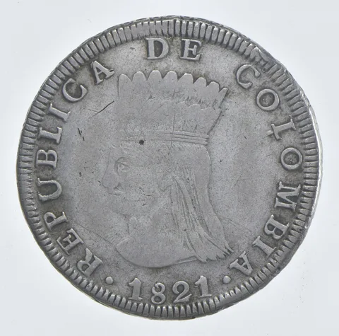 1821 Colombia 8 Reales Estate Coin Collection *291