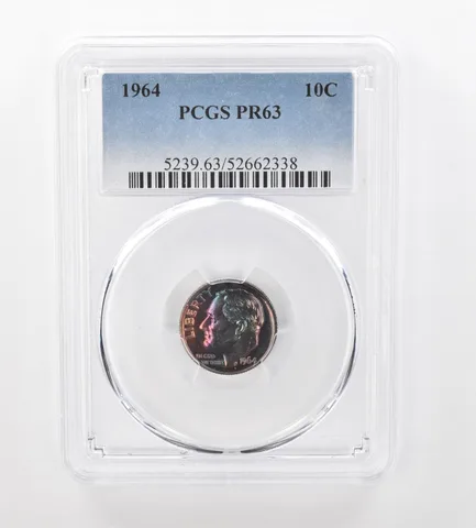 1964 Roosevelt Dime PR63 PCGS Beautiful Tone *1015