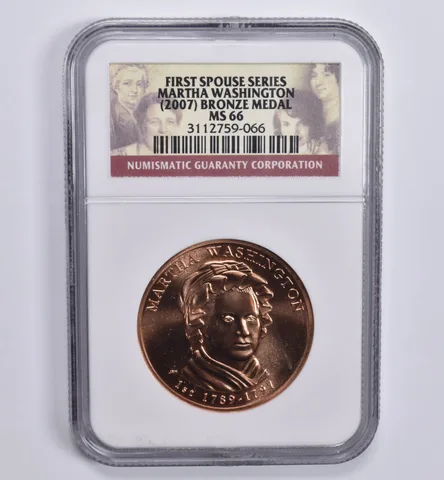 (2007) First Spouse Series Martha Washington Bronze Medal MS66 NGC