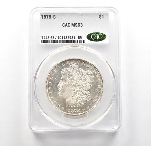 1878-S Morgan Silver Dollar MS63 CAC CACg *6322