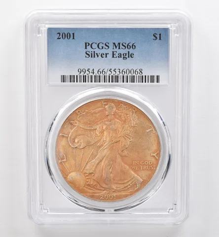 2001 American Silver Eagle MS66 PCGS Beautiful Tone *9518