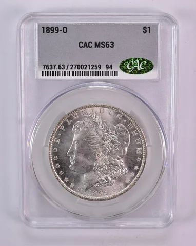 1899-O Morgan Silver Dollar MS63 CAC CACg