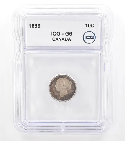 1886 Canada 10 Cents G6 ICG Beautiful Tone *5755