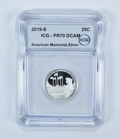 2019-S Washington Quarter ATB Silver American Memorial PR70 DCAM ICG