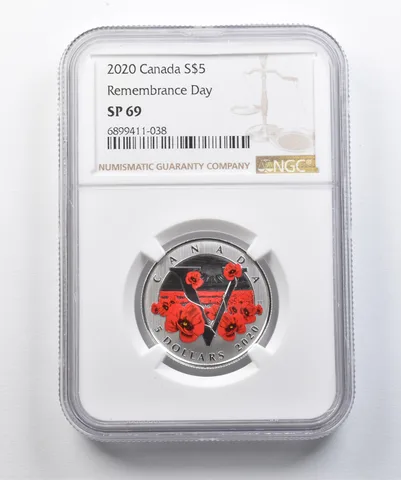 2020 Canada 5 Dollars Silver Remembrance Day SP69 NGC a4373