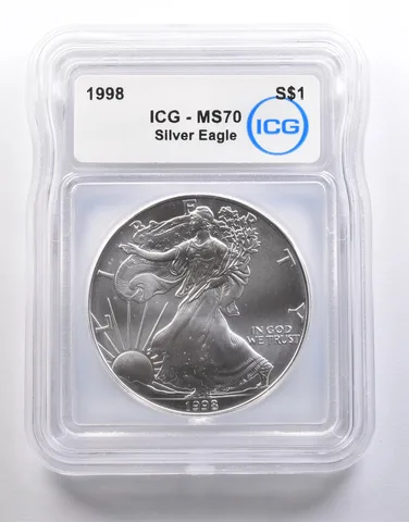 1998 American Silver Eagle MS70 ICG a6549