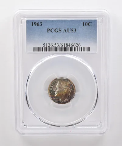 1963 Roosevelt Dime AU53 PCGS Beautiful Tone *1850