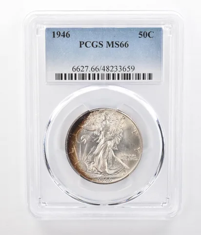 1946 Walking Liberty Half Dollar MS66 PCGS Beautifully Toned a9203