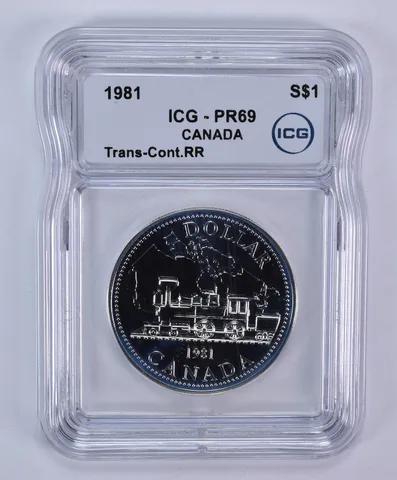 1981 Canada 1 Dollar Silver Transcontinental Railroad PR69 ICG