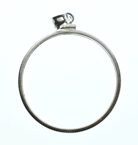 Sterling Silver 33 MM Coin Bezel Pendant Frame Edge *2397