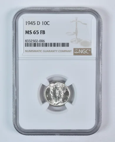 1945-D Mercury Dime MS65 FB NGC Brown Label