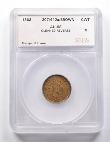 1863 Civil War Token Flag Of Our Union *8613