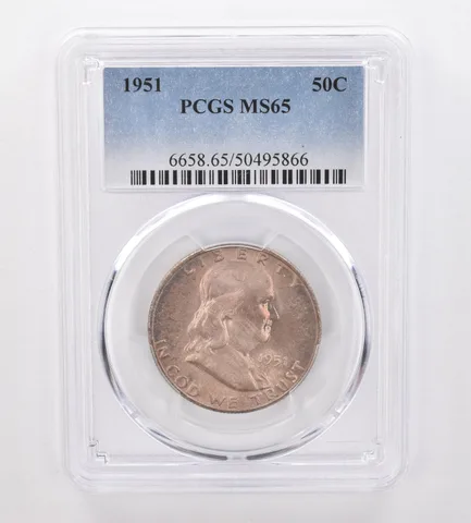 1951 Franklin Half Dollar MS65 PCGS Beautiful Tone *0040