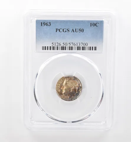 1963 Roosevelt Dime AU50 PCGS Beautiful Tone *1890