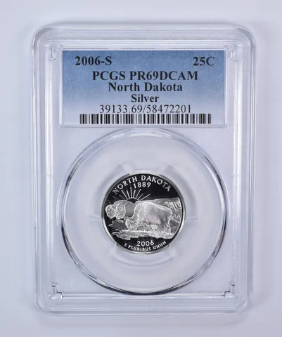 2006-S Washington State Quarter Silver North Dakota PR69 DCAM PCGS