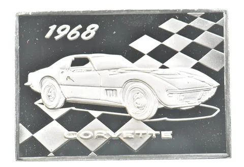 1968 Corvette Silver Art Bar Vintage Car a3272