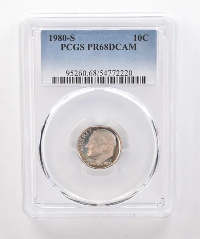 1980-S Roosevelt Dime PR68 DCAM PCGS Beautiful Tone *1879