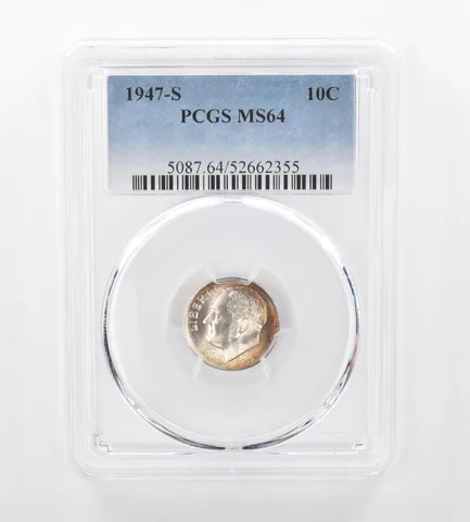 1947-S Roosevelt Dime MS64 PCGS Beautiful Tone a1034