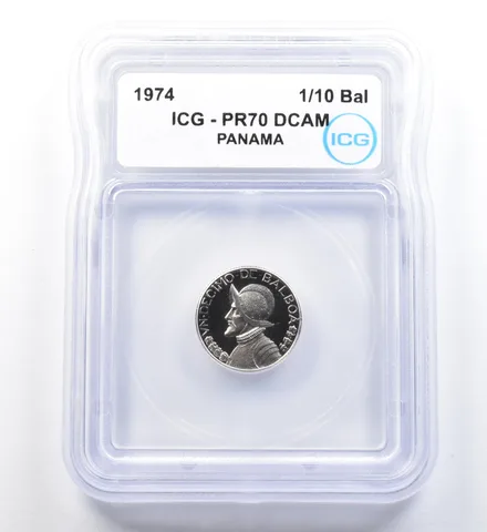 1974 Panama 1/10 Balboa PR70 DCAM ICG *1135