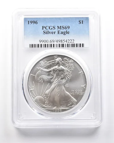1996 American Silver Eagle MS69 PCGS Struck Through *7605