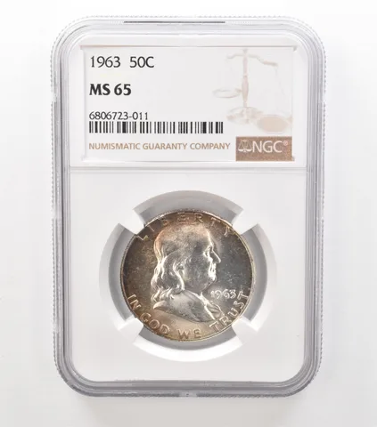 1963 Franklin Half Dollar MS65 NGC Beautiful Tone a3633