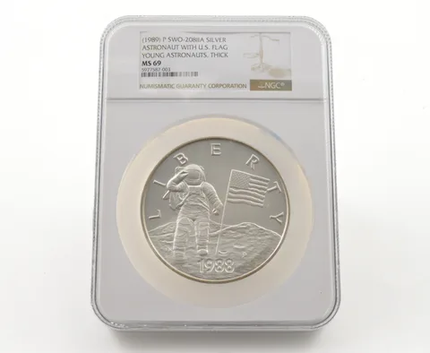 MS69 (1989) P Young Astronauts - SWO-20811A Silver - 12 Oz Silver NGC *7320