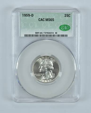1959-D Washington Quarter MS65 CAC CACg