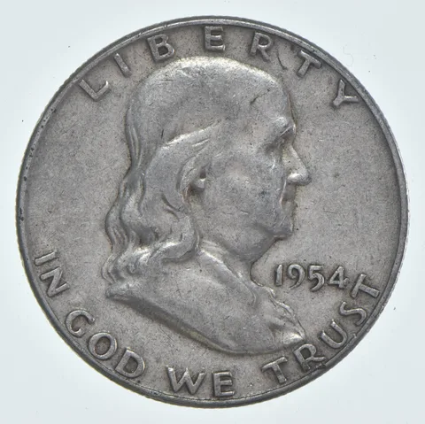 1954 (P) Franklin Half Dollar Circulated 90% Silver (1pc)