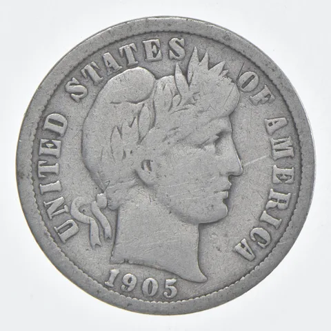 1905-O Barber Dime 90% Silver VG Condition
