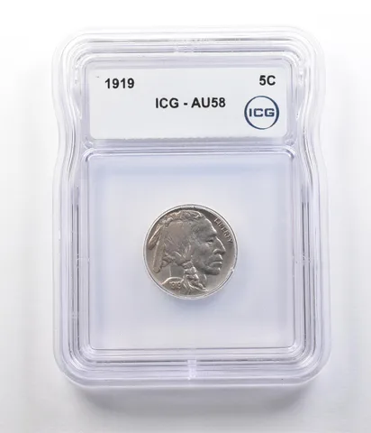 1919 Indian Head Buffalo Nickel AU58 ICG *2613