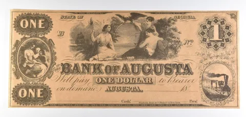 1800s $1 Bank Of Augusta GA Obsolete Note *8784
