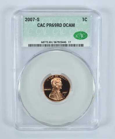 2007-S Lincoln Memorial Cent PR69 RD DCAM CAC CACg