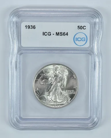 1936 Walking Liberty Half Dollar MS64 ICG *9145