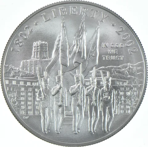2002-W Unc West Point Army Military Commemorative Silver Dollar $1