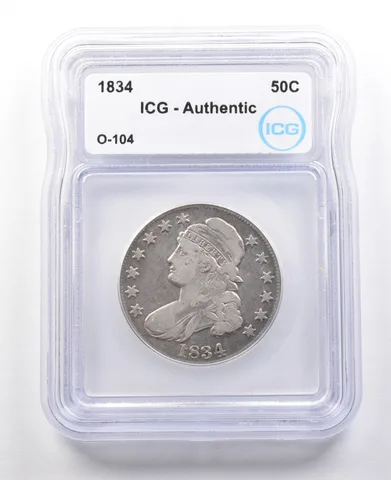1834 Capped Bust Half Dollar O-104 Authentic ICG *2945