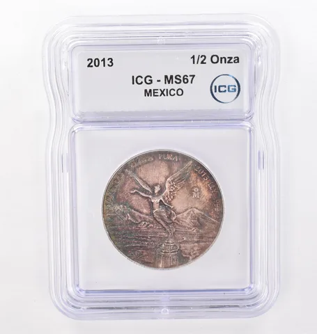 2013 Mo Mexico 1/2 Onza Silver Libertad MS67 ICG Beautiful Tone *4295