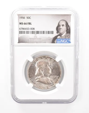 1956 Franklin Half Dollar MS66 FBL NGC Beautiful Mint Set Tone *6771