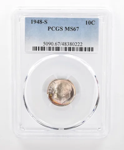 1948-S Roosevelt Dime MS67 PCGS Beautiful Tone *2784