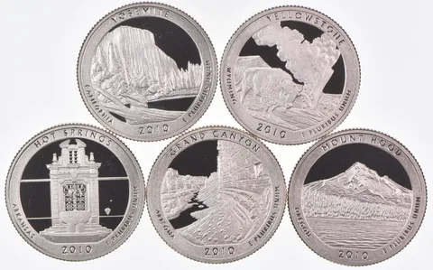 2010-S America The Beautiful Quarters (clad) From Proof Set (5 coins)