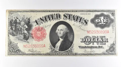1917 $1 Legal Tender Large Note Red Seal Mule FR#39 a0666