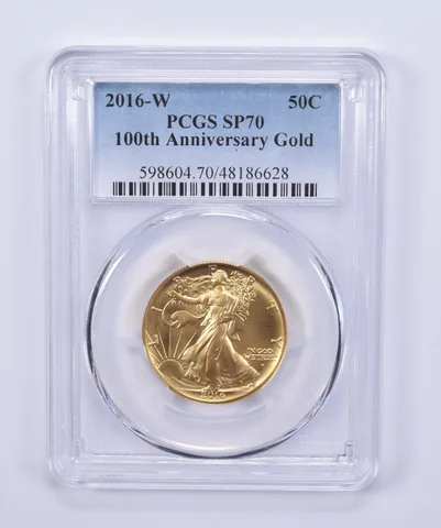 2016-W Gold Walking Liberty Half Dollar 100th Anniversary SP70 PCGS