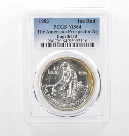1983 Engelhard Prospector 1 Oz Silver MS64 PCGS Beautiful Tone *2135