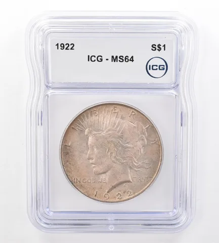 1922 Peace Silver Dollar MS64 ICG Beautiful Tone *7298