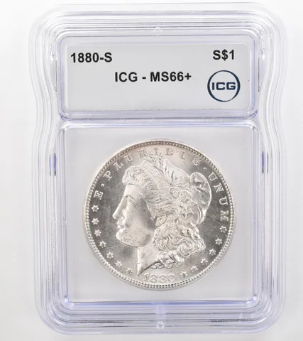 1880-S Morgan Silver Dollar MS66+ ICG Beautiful Tone Reverse *9124
