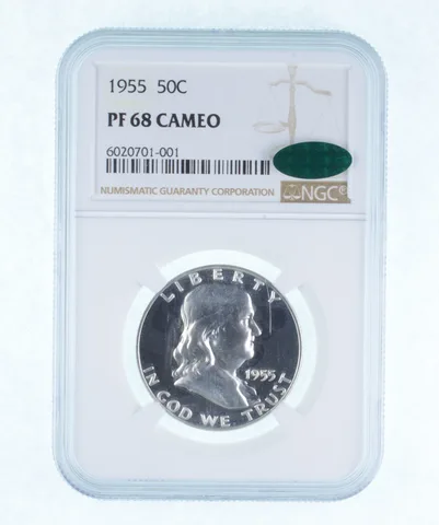 PF68 CAM 1955 Franklin Half Dollar - CAC - Graded NGC a1284