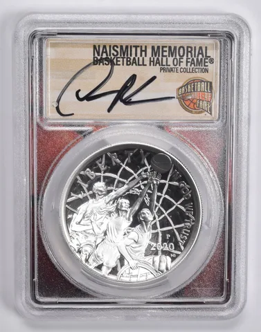 2020-P DENNIS RODMAN SIGNED Basketball HOF Commemorative Dollar PR70 PCGS