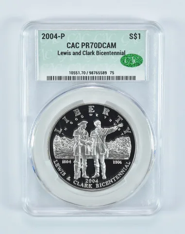 2004-P Lewis & Clark Commemorative Silver Dollar PR70 DCAM CAC CACg