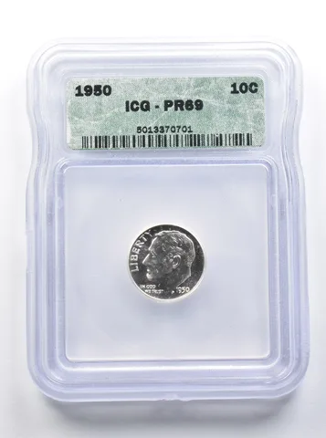 PR69 1950 Roosevelt Dime ICG *8358