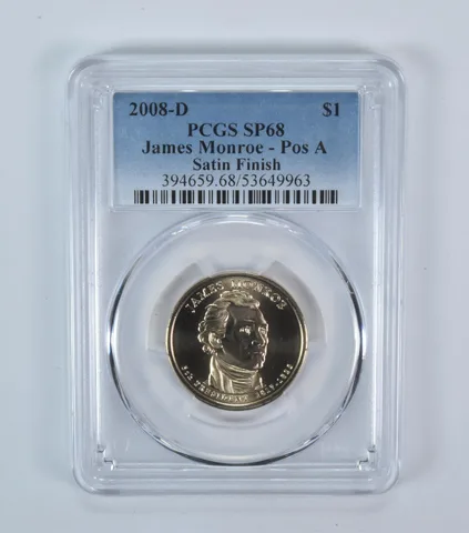 2008-D Presidential $1 James Monroe Satin Finish SP68 PCGS