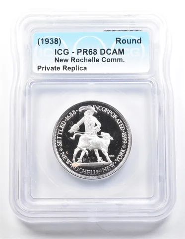 1938 New Rochelle Half Dollar PR68 ICG Museum Gallery Strike *1259